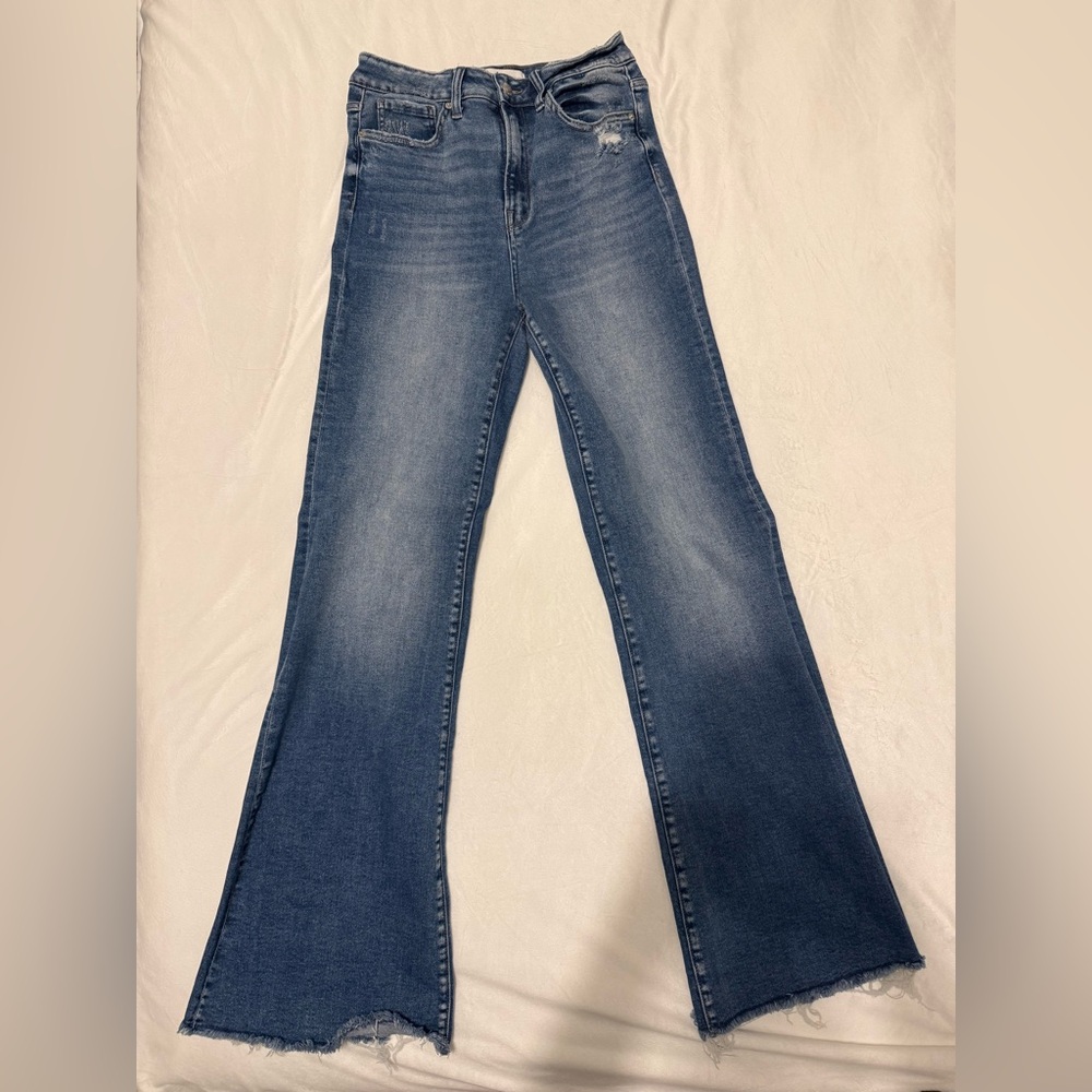Chyanna Mica Women's Bootcut Leg Distressed Blue Jeans Size 28